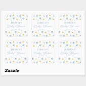 blauw geel Baby shower Favor Vierkante Sticker (Vel)