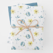  blauw geel Baby shower Inpakpapier Vel (In situ)