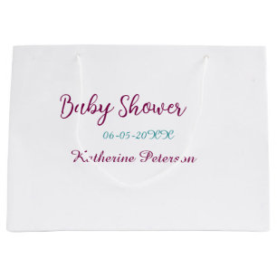 Blauw geel baby shower naam datum dier oor cute  groot cadeauzakje