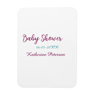 Blauw geel baby shower naam datum dier oor cute magneet