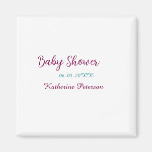 Blauw geel baby shower naam datum dier oor cute magneet