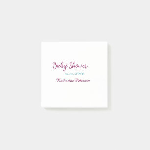 Blauw geel baby shower naam datum dier oor cute post-it® notes