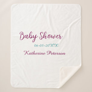 Blauw geel baby shower naam datum dier oor cute  sherpa deken