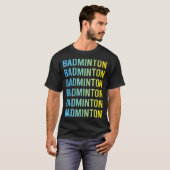 Blauw Geel Badminton T-shirt (Voorkant volledig)
