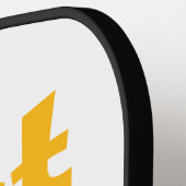 Blauw & Geel Beste Papa Ooit Gamer Papa Vaderdag Pickleball Paddle (Links Detail)