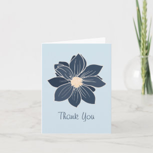 Blauw Geel Bloem Bloemige Bedankkaartjes Notitiekaartje