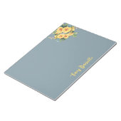 Blauw & Geel Bloemboeket Aangepast Notitieblok (Schuin)