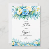 Blauw Geel Bloemen Bruids Partij Voorstel Kaarten (Voorkant)
