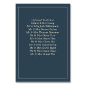 Blauw Geel Bloemen Elegante Bruiloft Kaart (Achterkant)