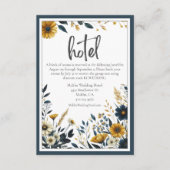 Blauw Geel Bloemen Formele Elegante Huwelijkshotel Informatiekaartje (Voorkant)