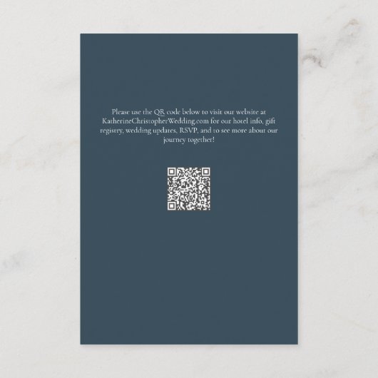 Blauw Geel Bloemen Formele Elegante Huwelijkshotel Informatiekaartje (Achterkant)