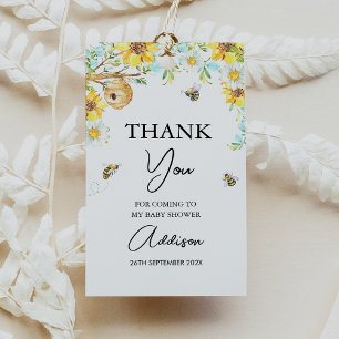 Blauw Geel Bloemen Mama Voor Bijen Baby shower Cadeaulabel