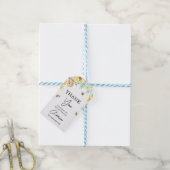 Blauw Geel Bloemen Mama Voor Bijen Baby shower Cadeaulabel (Met Touw)