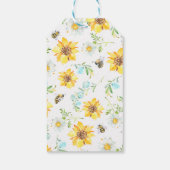 Blauw Geel Bloemen Mama Voor Bijen Baby shower Cadeaulabel (Achterkant)