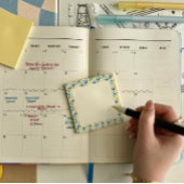 Blauw-geel Bloemen Post-it® notes 7,6 x 7,6 cm