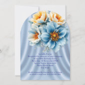  Blauw Geel Bloemen Verjaardagsfeest Kaart (Achterkant)