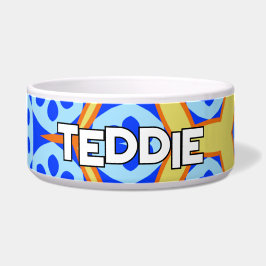 Blauw & Geel Bloemen Voerbakje