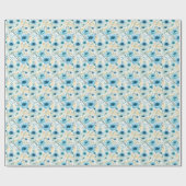 Blauw & Geel Bloemen Wrapping Papier (Vlak)