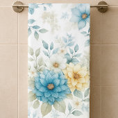 Blauw Geel Bloemen Zachte Badkamer Handdoek Set va