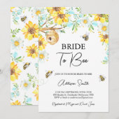 Blauw Geel Bloemig Bruid Om Bij Te Worden Bruidsfe Kaart (Voorkant / Achterkant)