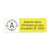 Blauw Geel Bloemkrans Land Label (Voorkant)