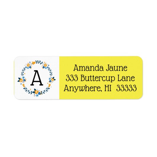 Blauw Geel Bloemkrans Land Label (Voorkant)