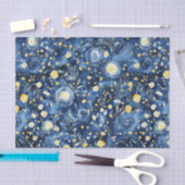 Blauw Geel Bloemmotief Tissuepapier (Craft)