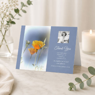 Blauw Geel Bloemstuk Condoleance Dank Je Wel Bedankkaart
