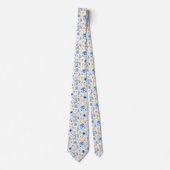 Blauw Geel Boho Bloemstuk Bruidsjonkers Bruidegom  Stropdas (Voorkant)