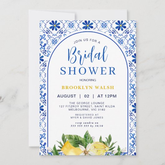 Blauw Geel Boog Citroen Vrijgezellenfeest Kaart (Voorkant)