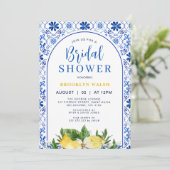 Blauw Geel Boog Citroen Vrijgezellenfeest Kaart (Staand voorkant)