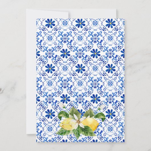 Blauw Geel Boog Citroen Vrijgezellenfeest Kaart (Achterkant)