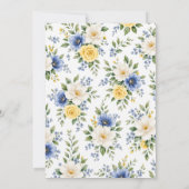 Blauw Geel Botanisch Huwelijk Kaart (Achterkant)