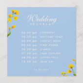 Blauw & Geel boterbloem bruiloft Programmakaart (Voorkant)