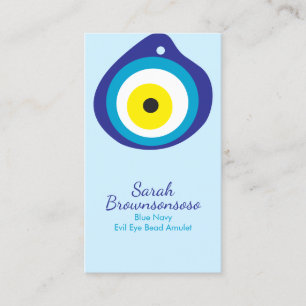 Blauw Geel Boze Oog Kralen Amulet Visitekaartje