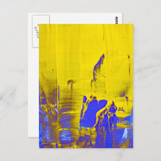 Blauw geel briefkaart (Voorkant / Achterkant)