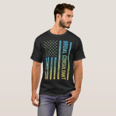 Blauw Geel Bruidsadviseur T-shirt (Voorkant volledig)