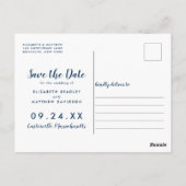 Blauw Geel Cape Cod Wedding Save the Date Briefkaart (Achterkant)