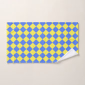 Blauw Geel Checker Diamant Patroon Handdoek (Handdoek)