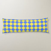Blauw Geel Checker Diamant Patroon Lichaamskussen (Achterkant)