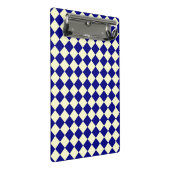 Blauw Geel Checker Diamant Patroon Mini Klembord (Schuin)