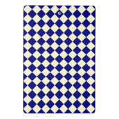Blauw Geel Checker Diamant Patroon Mini Klembord (Achterkant)