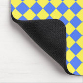 Blauw Geel Checker Diamant Patroon Muismat (Hoek)