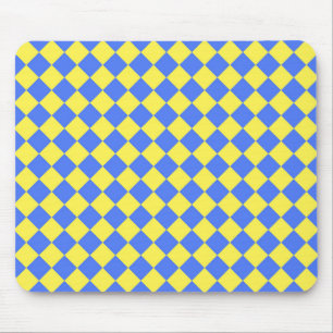 Blauw Geel Checker Diamant Patroon Muismat