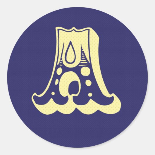 blauw geel Circus Een sticker (Voorkant)