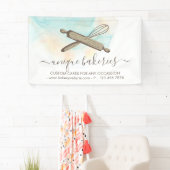 Blauw Geel Cirkel Bakker Cake Makers Spandoek (Insitu)