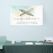 Blauw Geel Cirkel Bakker Cake Makers Spandoek (Beurs)