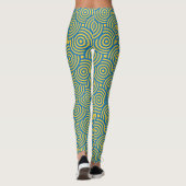 Blauw geel cirkels Leggings (Achterkant)