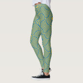 Blauw geel cirkels Leggings (Links)