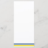 Blauw Geel Citroen Mediterraan Trouwmenu Menu (Achterkant)